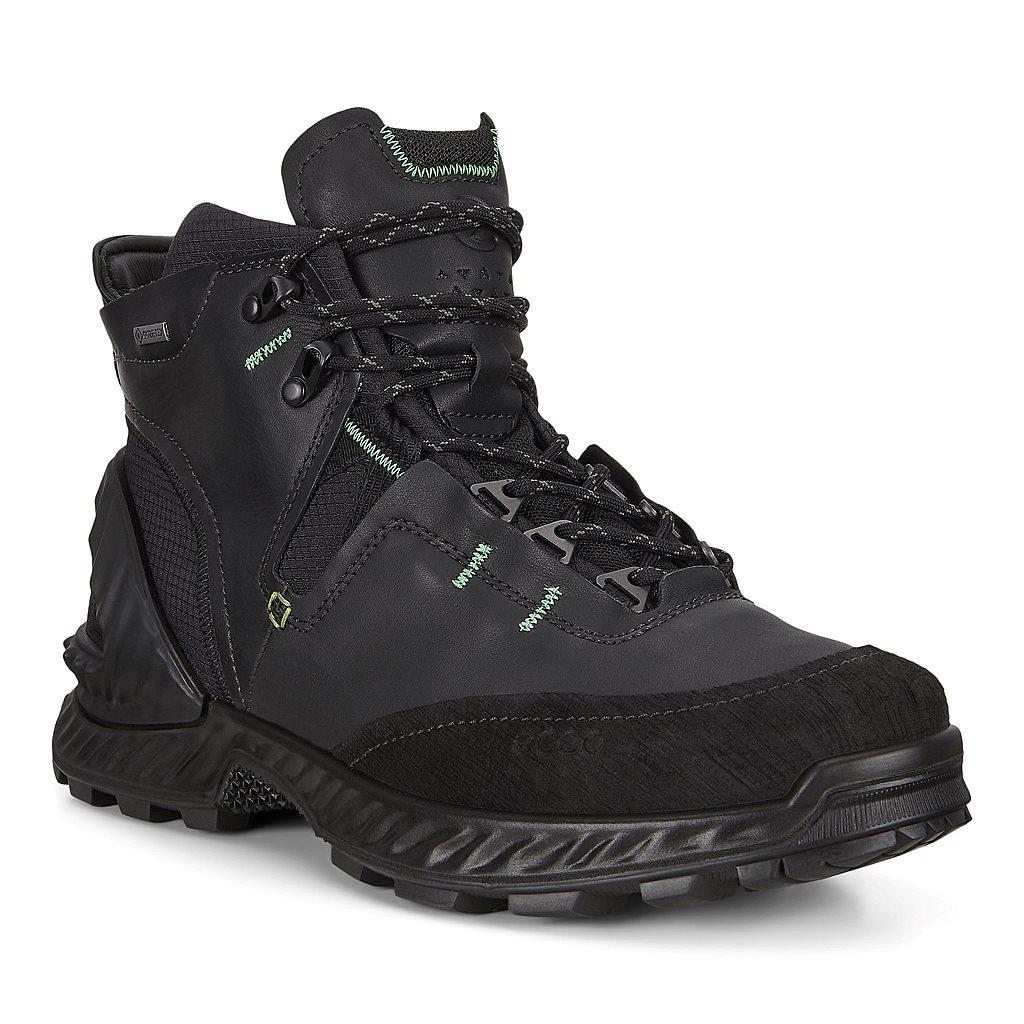 Ecco Exohike Mens Gore Tex Shoes In Black Online - India VQF-257190